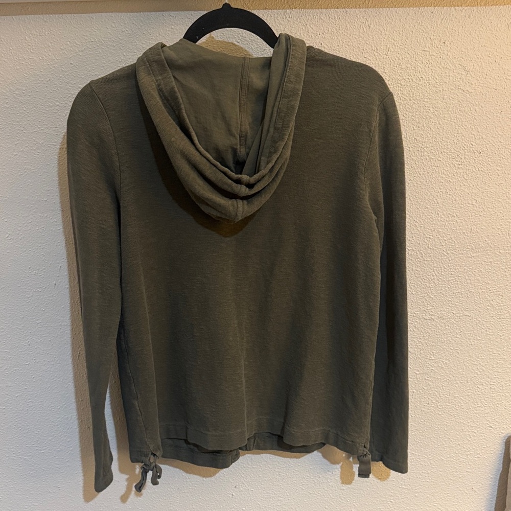 J. Jill Olive Green Hooded Button-Front Jacket - Picture 3 of 3